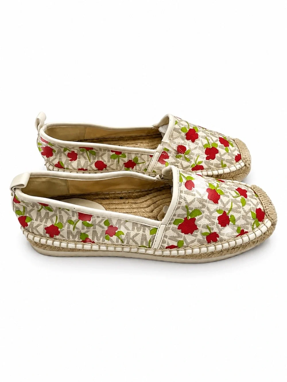 MICHAEL Michael Kors Cherry Logo Espadrille Slip On Flats Shoes Retro Size 7
